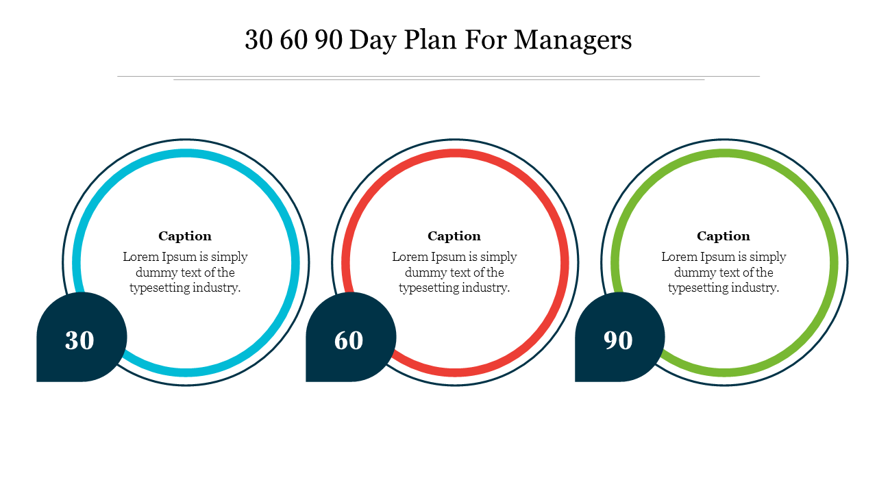 30 60 90 Day Plan For Managers PPT Template Design